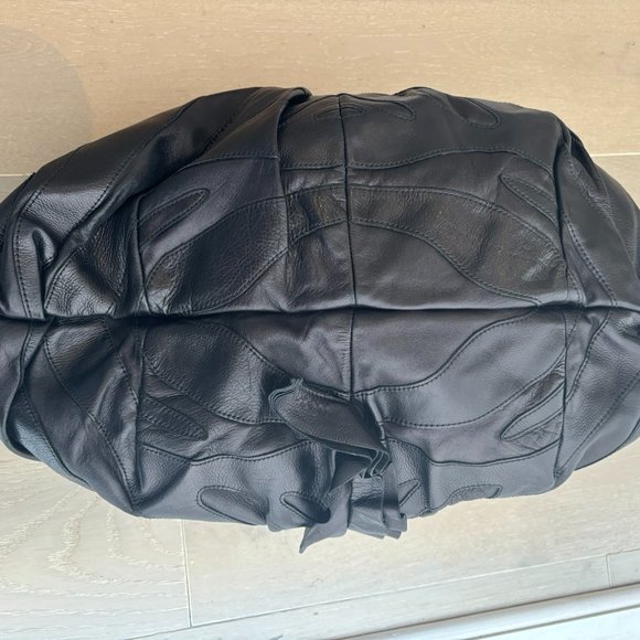 Prada Black Leather Ruffles Large Hobo Bag BR3984 - Picture 5 of 10